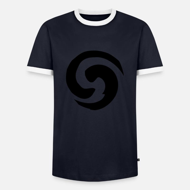 Klein Wirbel - Männer Kontrast-T-Shirt - Navy/Weiß 