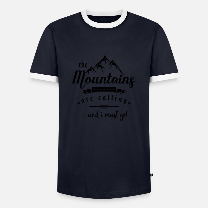 mountains are calling - Männer Kontrast-T-Shirt - Navy/Weiß 