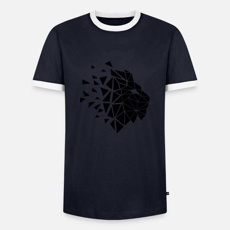 GeoLion - Men's Ringer Shirt - navy/white 