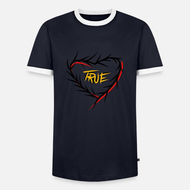 True - Men's Ringer Shirt - navy/white 