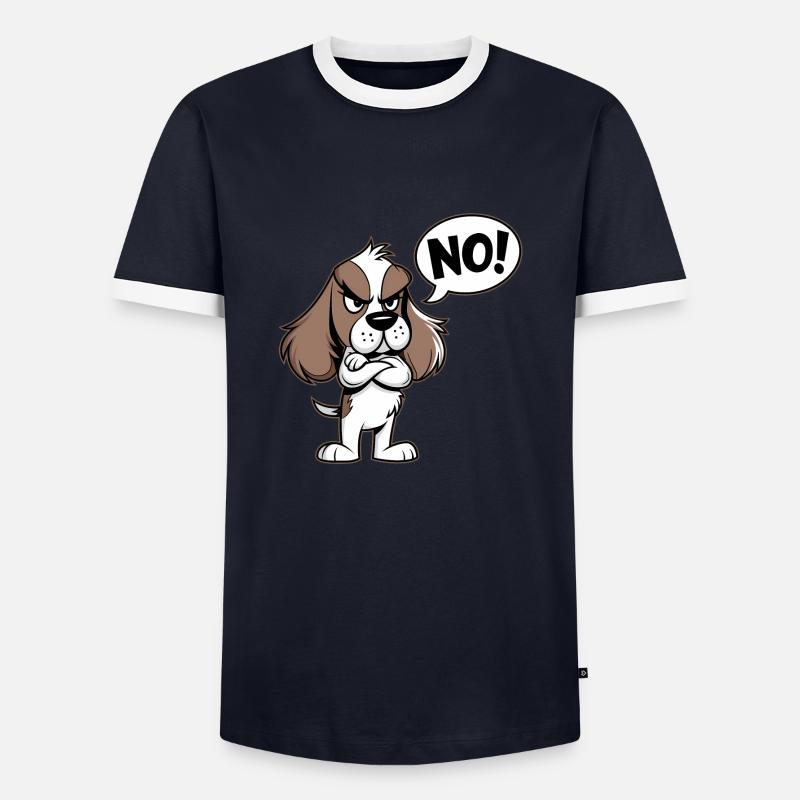 Cocker Spaniel sagt "Nein! - Männer Kontrast-T-Shirt - Navy/Weiß 