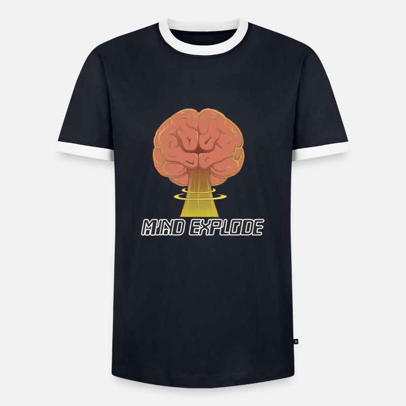 mind explode - Männer Kontrast-T-Shirt - Navy/Weiß