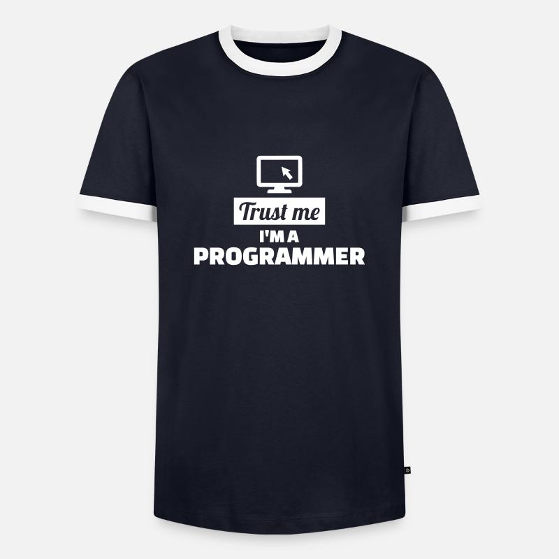 Programmierer - Männer Kontrast-T-Shirt - Navy/Weiß 