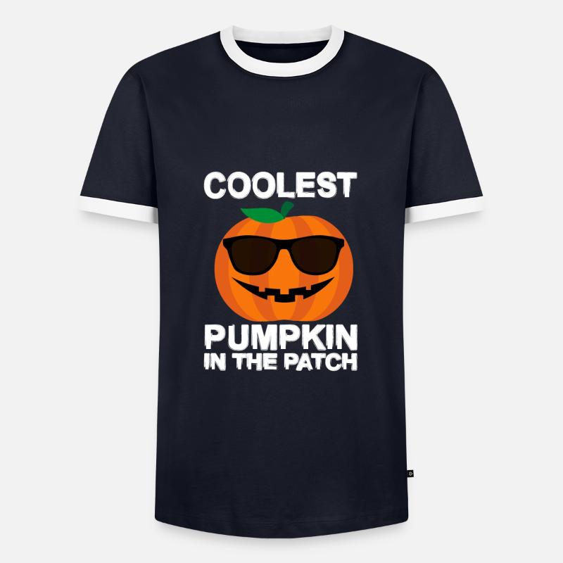 Coolest Pumpkin in the Patch - Männer Kontrast-T-Shirt - Navy/Weiß 