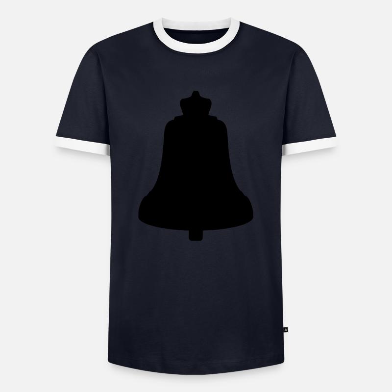 Kirchen Glocke - Männer Kontrast-T-Shirt - Navy/Weiß 