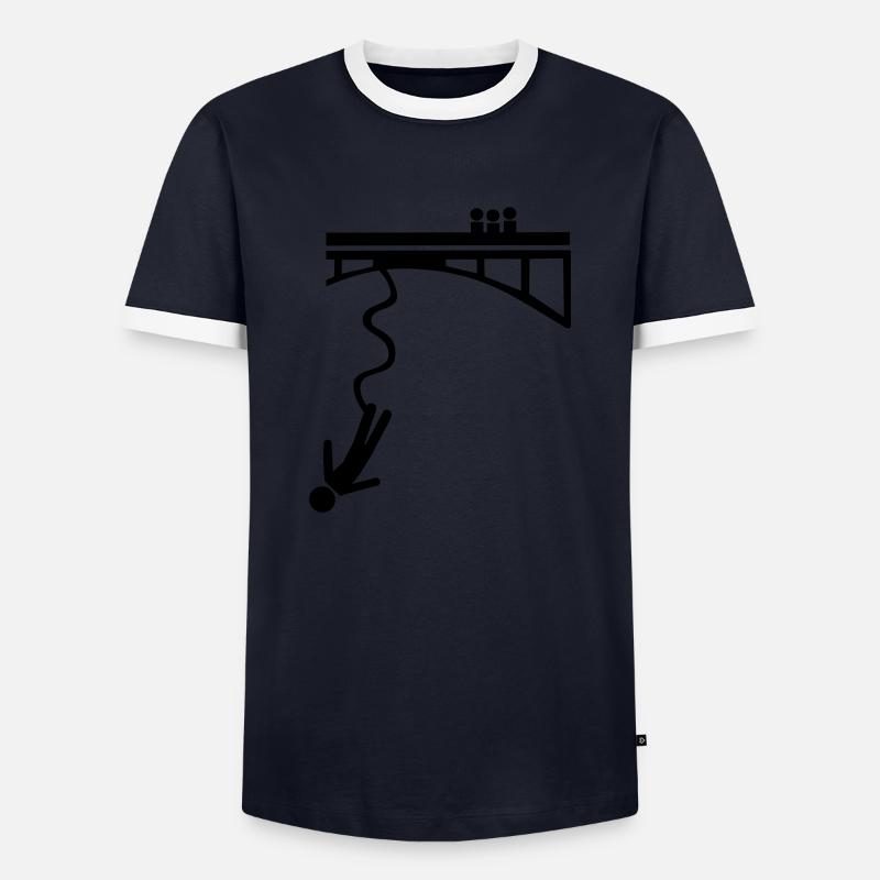 Bungee jumping - Men's Ringer Shirt - navy/white 