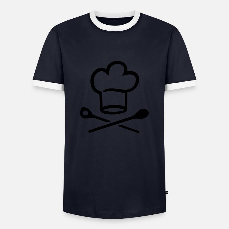 (koch) - Männer Kontrast-T-Shirt - Navy/Weiß 