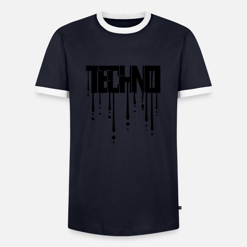 Drops of graffiti techno - Men's Ringer Shirt - navy/white