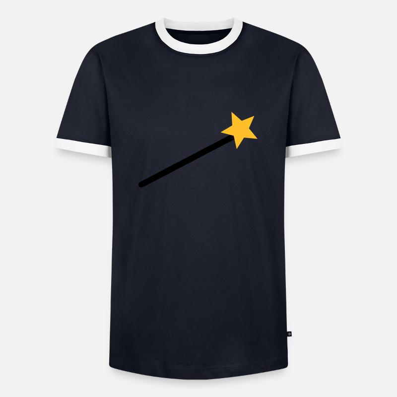 Zauberer - Männer Kontrast-T-Shirt - Navy/Weiß