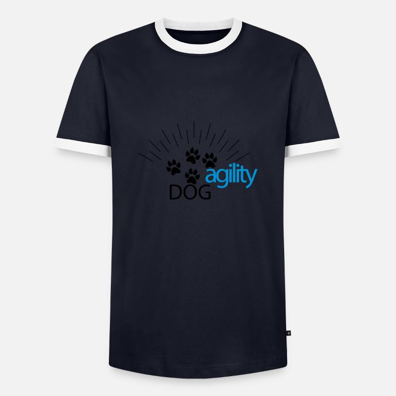 agility - Männer Kontrast-T-Shirt - Navy/Weiß