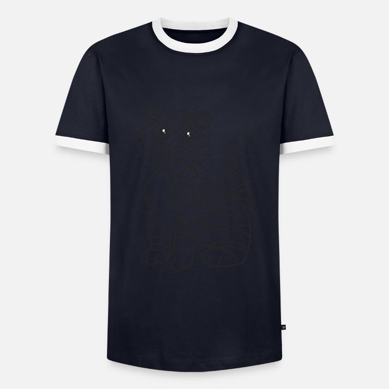 Tiger, Katze, Geschenk, Geschenkidee - Männer Kontrast-T-Shirt - Navy/Weiß 
