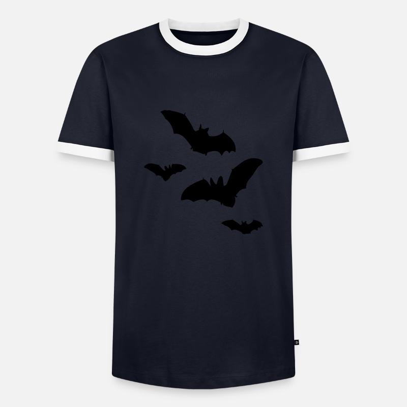 fledermaus1 - Männer Kontrast-T-Shirt - Navy/Weiß