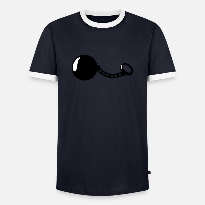 Prison Ball - Männer Kontrast-T-Shirt - Navy/Weiß