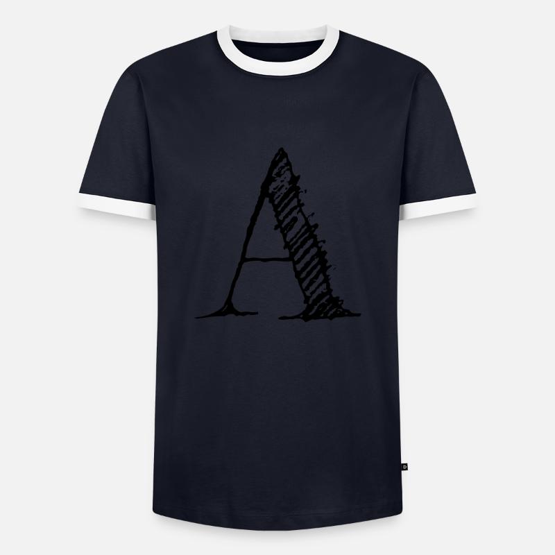 Buchstabe "A" Comic Schwarz - Männer Kontrast-T-Shirt - Navy/Weiß