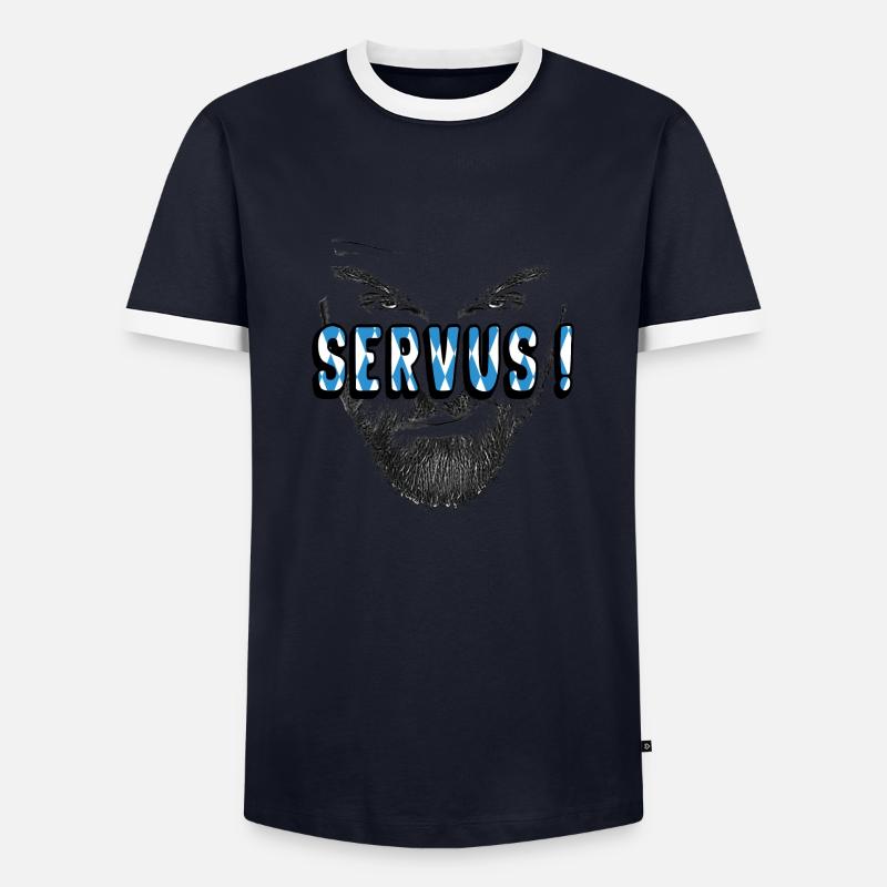 Servus bayrisch dialekt - Männer Kontrast-T-Shirt - Navy/Weiß