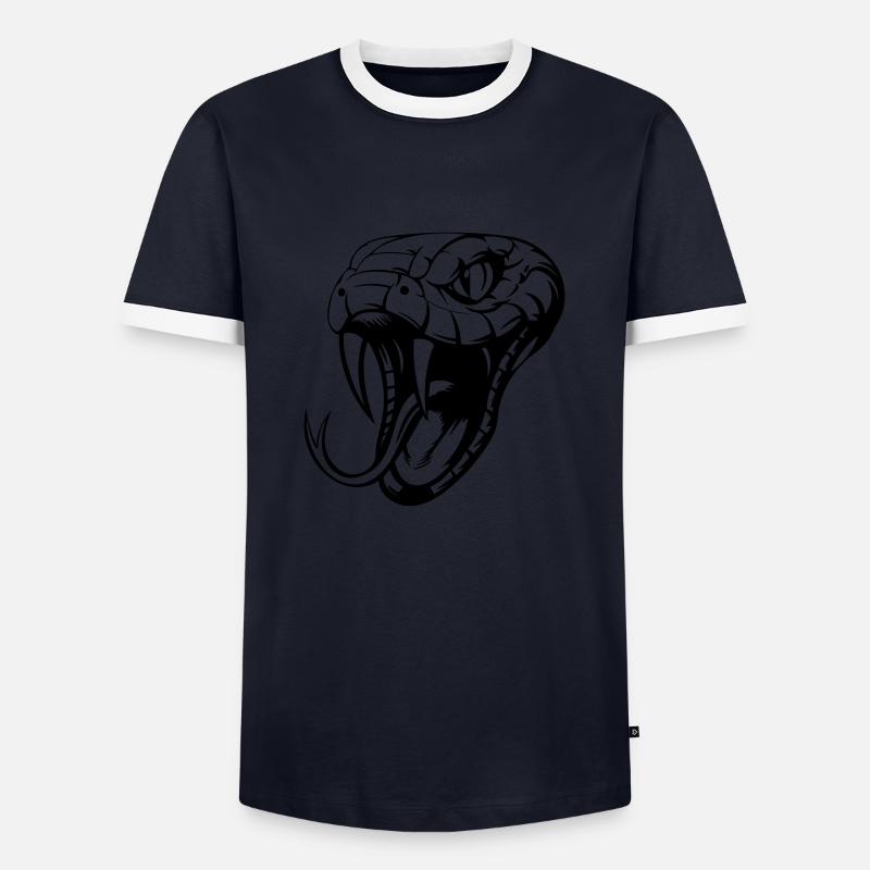 Snake - Men's Ringer Shirt - navy/white 