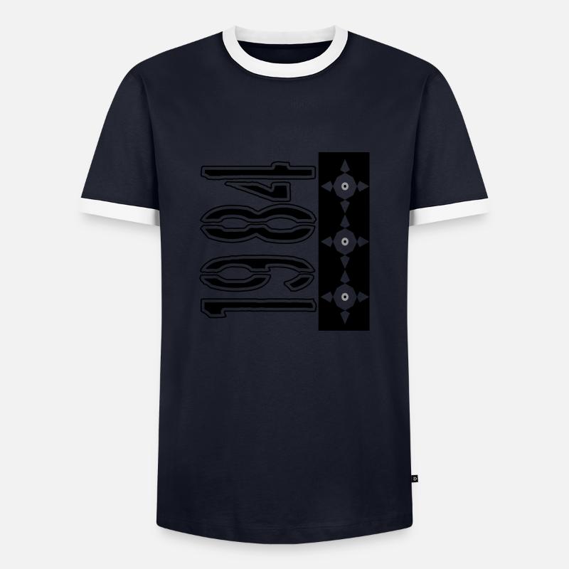 1984 with Plot Surveillance Camera - Men's Ringer Shirt - navy/white