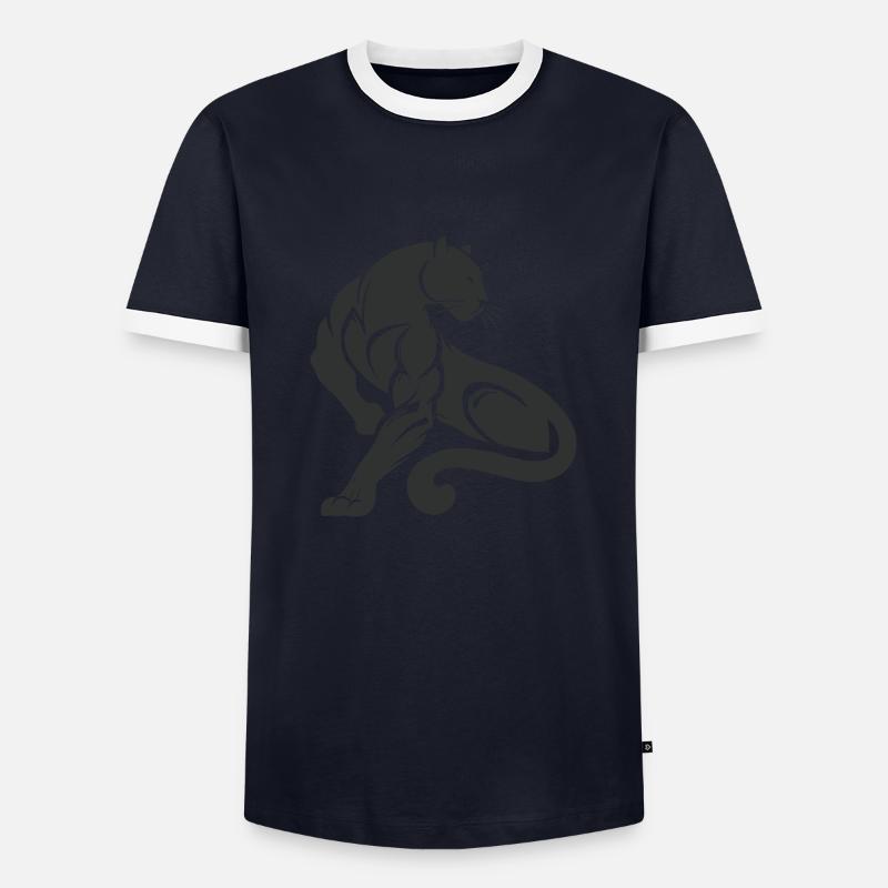 Panther Leopard - Men's Ringer Shirt - navy/white 
