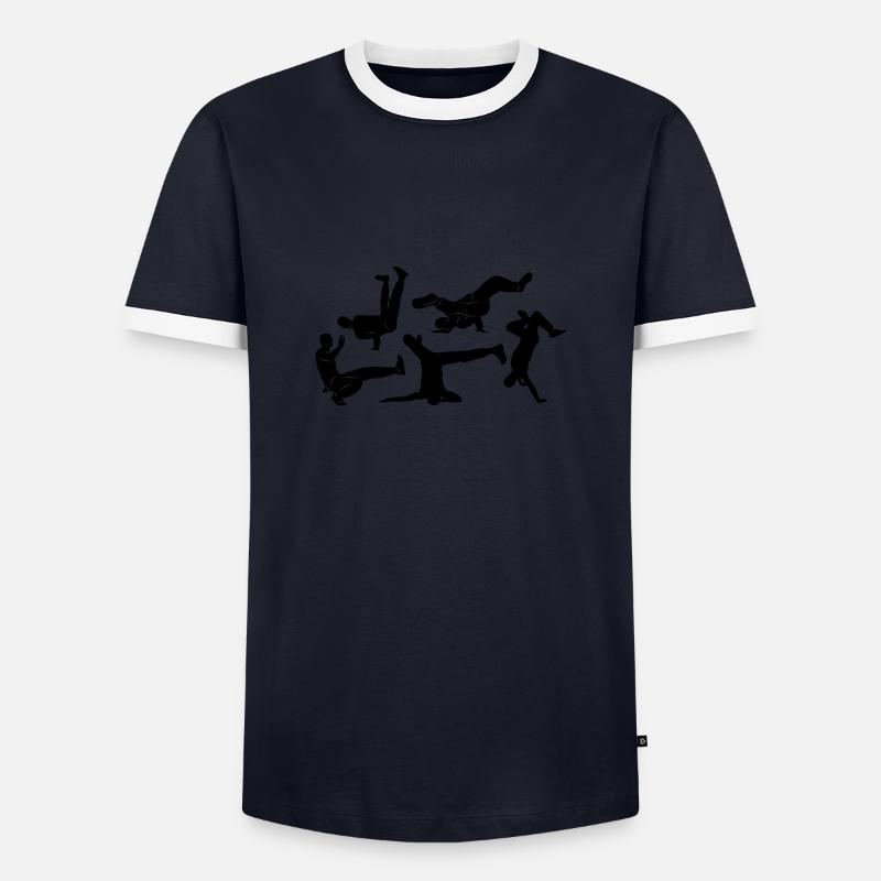 break dancing - Men's Ringer Shirt - navy/white 