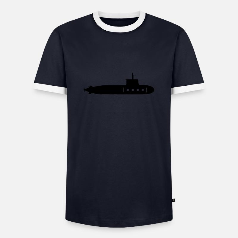 U-Boot - Männer Kontrast-T-Shirt - Navy/Weiß 