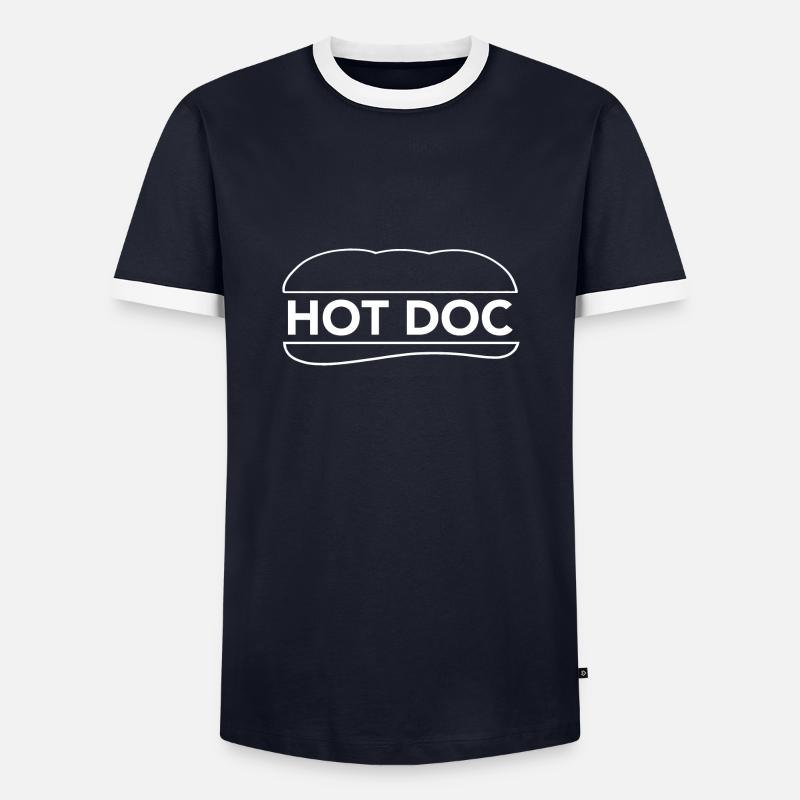 Hot Doc - Men's Ringer Shirt - navy/white 