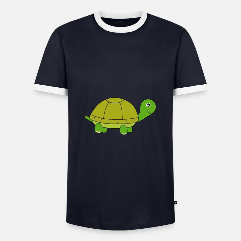 Turtle - Men's Ringer Shirt - navy/white