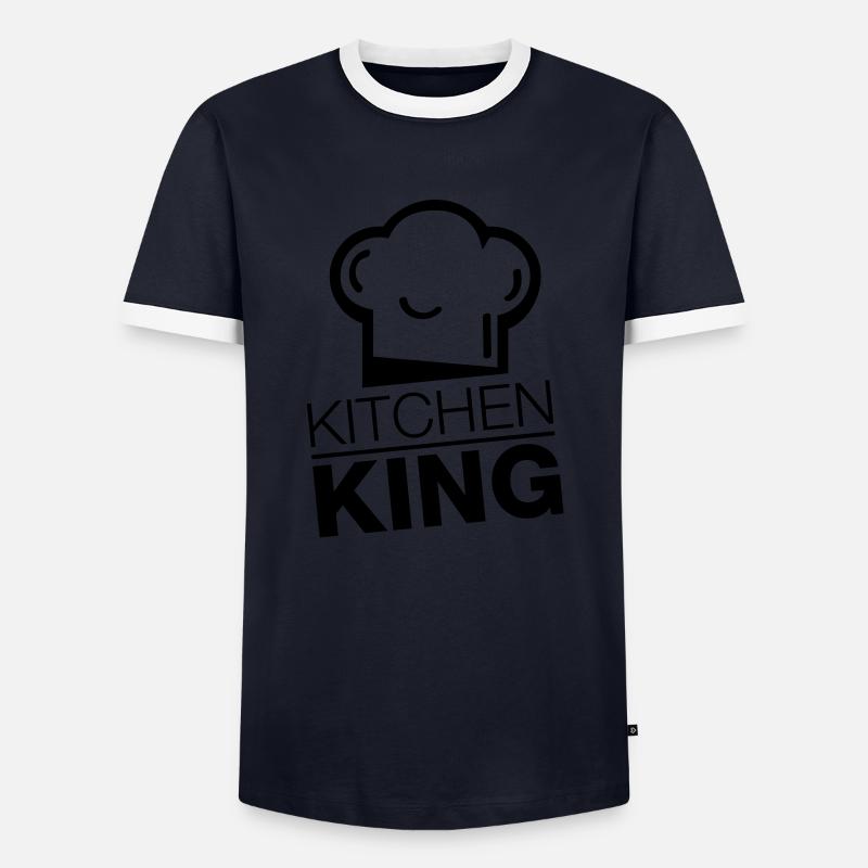 kitchen_king_rp1 - Men's Ringer Shirt - navy/white 