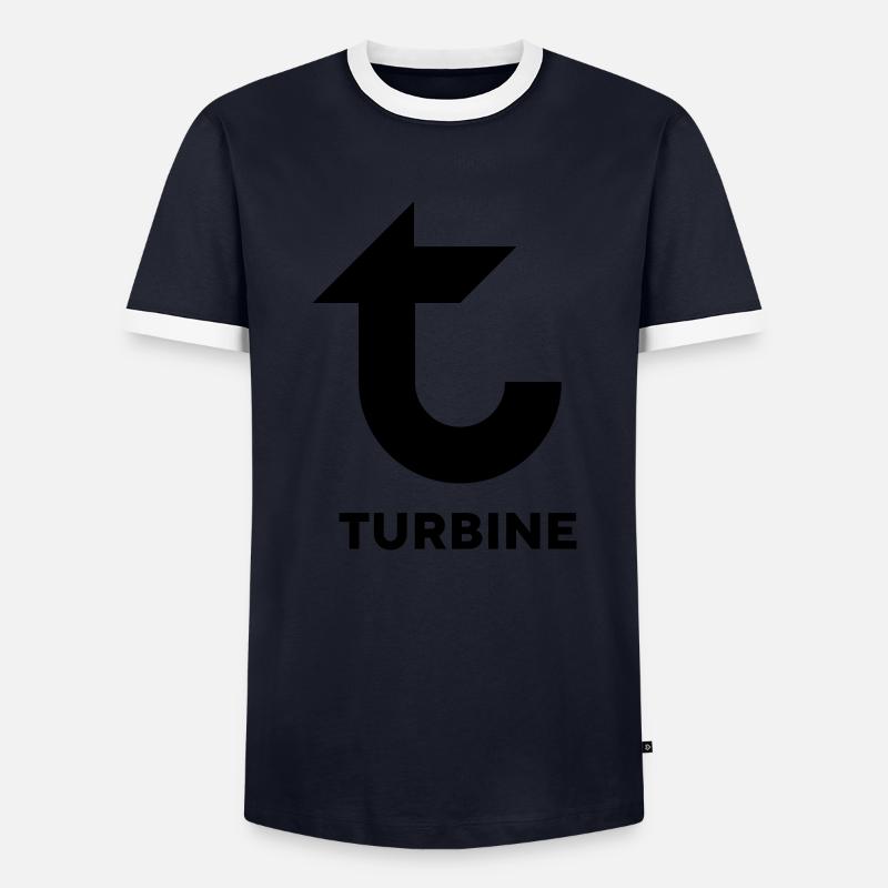 Turbine Basics - Männer Kontrast-T-Shirt - Navy/Weiß 