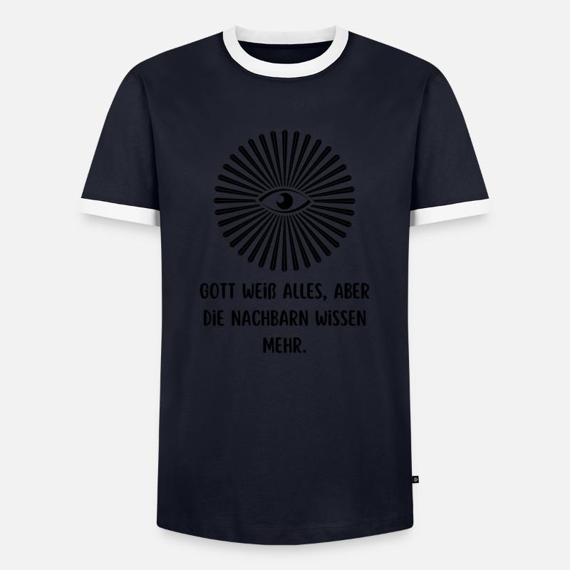 Nachbarn - Männer Kontrast-T-Shirt - Navy/Weiß 