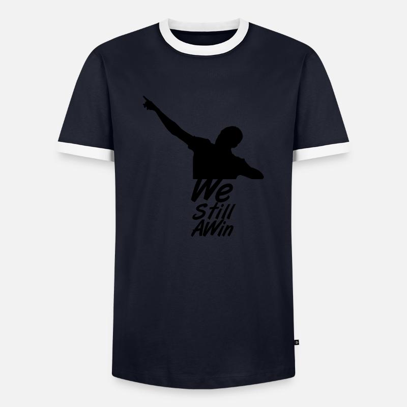 We Still A Win - Men's Ringer Shirt - navy/white 