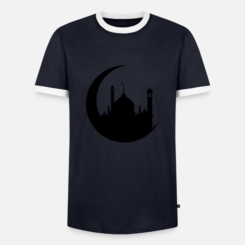 Moschee - Männer Kontrast-T-Shirt - Navy/Weiß 