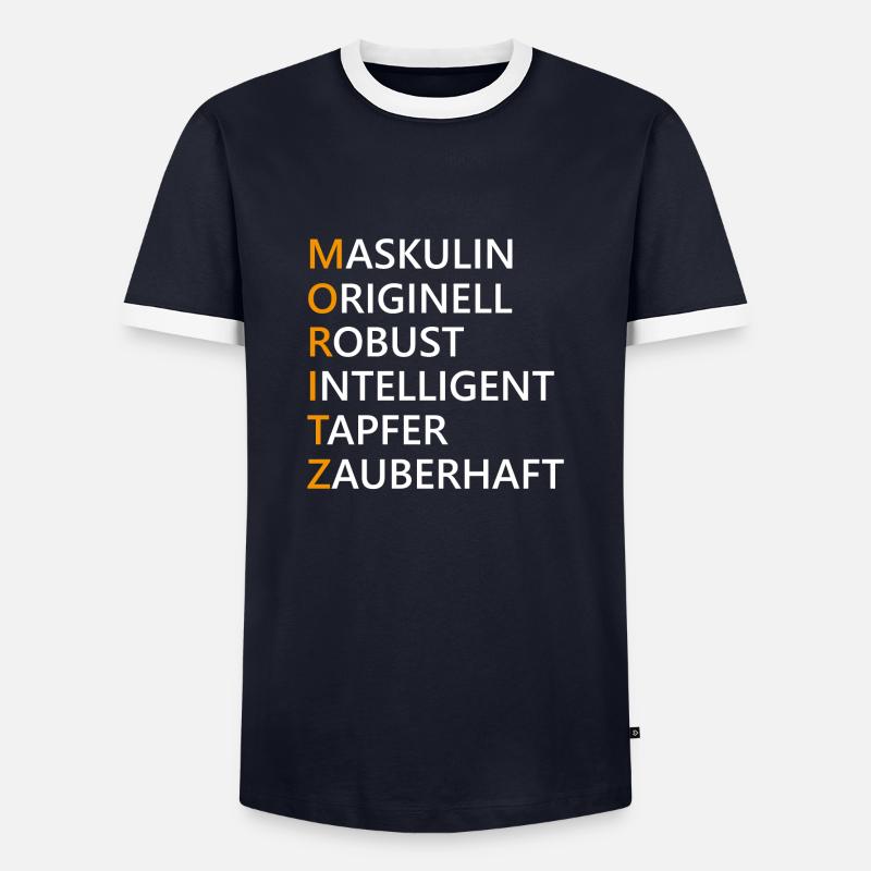 Moritz Name Geschenk - Männer Kontrast-T-Shirt - Navy/Weiß 