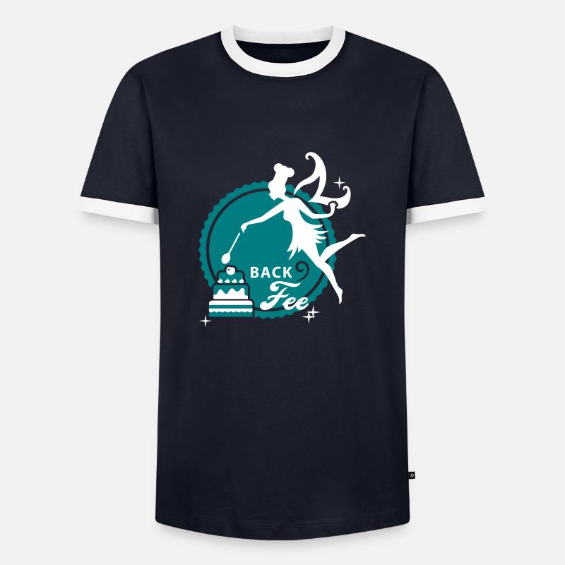 Backfee 2C - Männer Kontrast-T-Shirt - Navy/Weiß 
