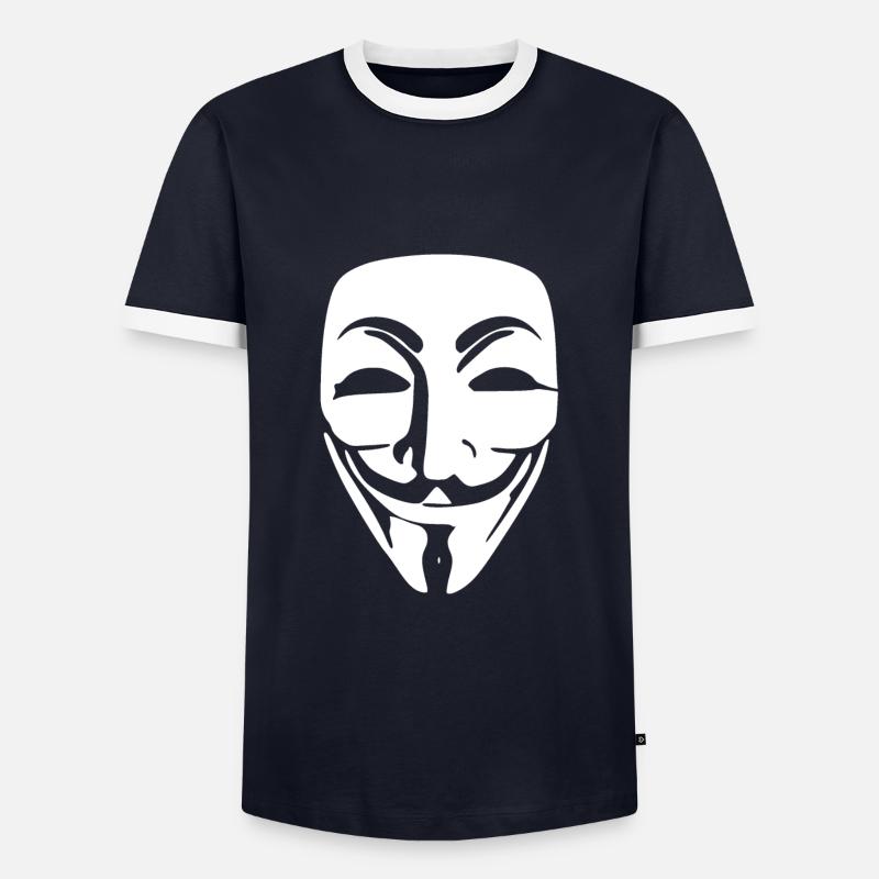 anonymous - Men's Ringer Shirt - navy/white 