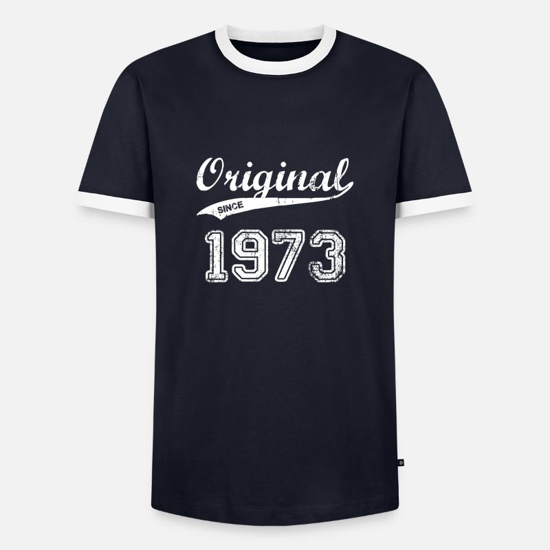 1973 - Männer Kontrast-T-Shirt - Navy/Weiß 
