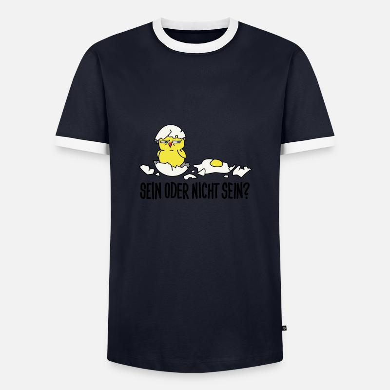 sein oder nicht sein - Männer Kontrast-T-Shirt - Navy/Weiß 
