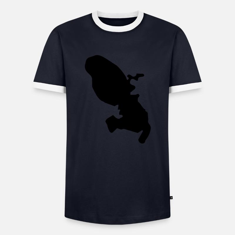 Martinique Map - Men's Ringer Shirt - navy/white 