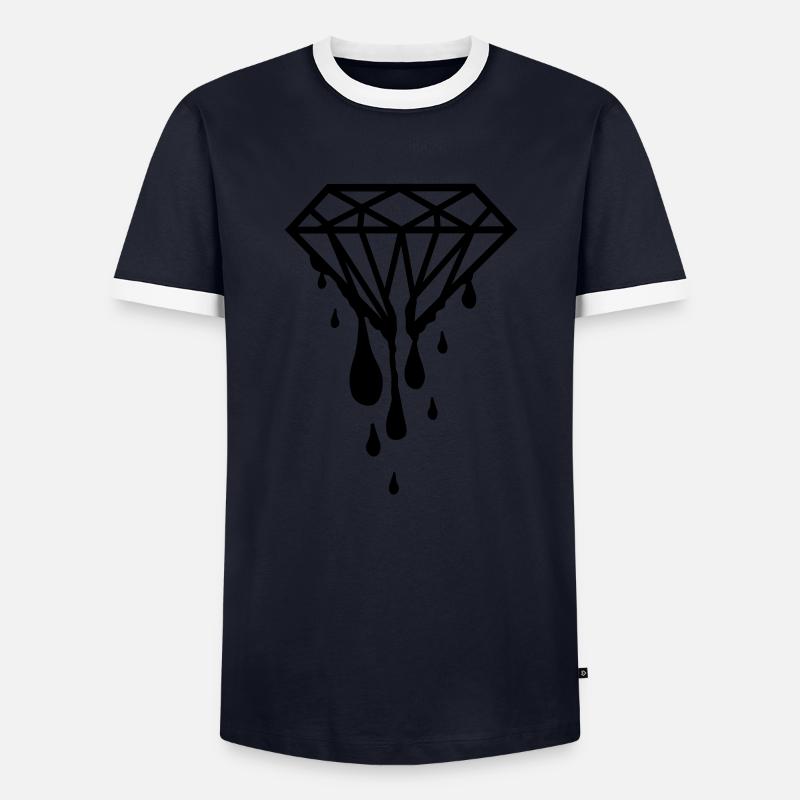 diamond_design_po1 - Männer Kontrast-T-Shirt - Navy/Weiß
