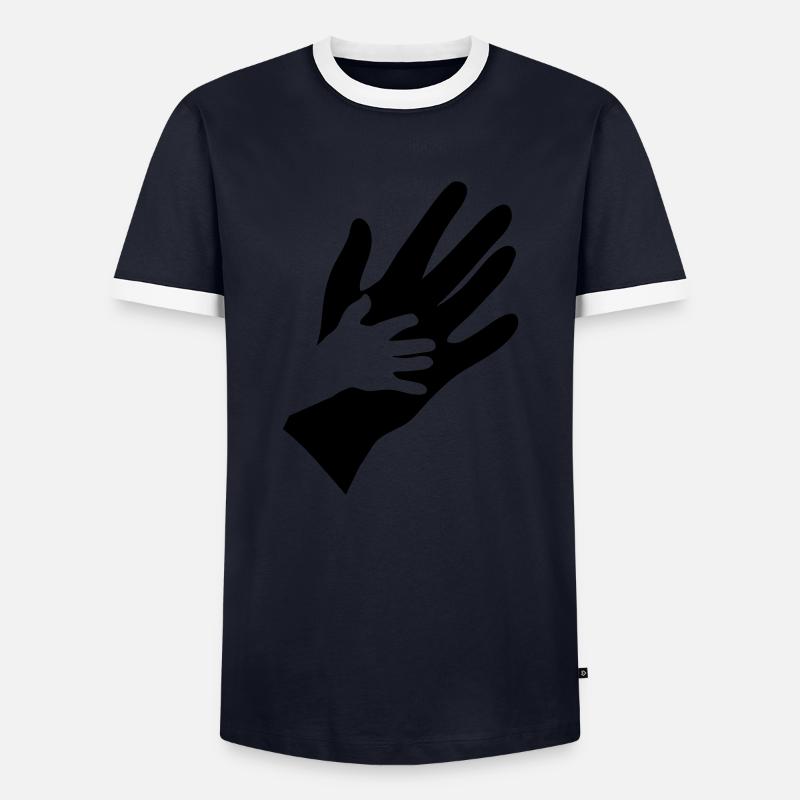 Hand - Männer Kontrast-T-Shirt - Navy/Weiß 