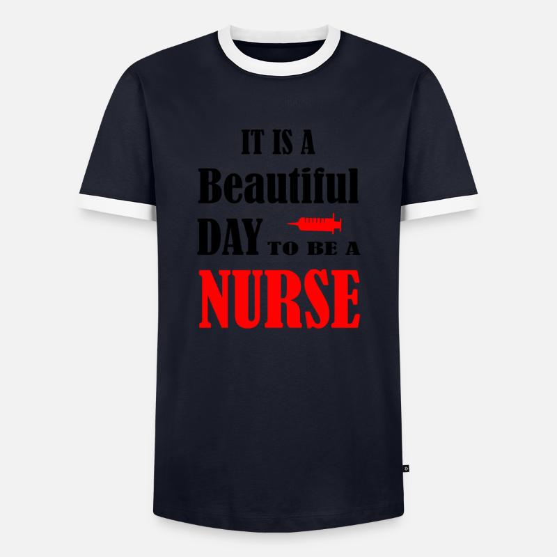Nurse Krankenschwester Doktor - Männer Kontrast-T-Shirt - Navy/Weiß 