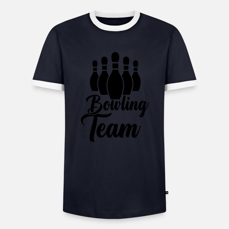 Bowling Team - Männer Kontrast-T-Shirt - Navy/Weiß 