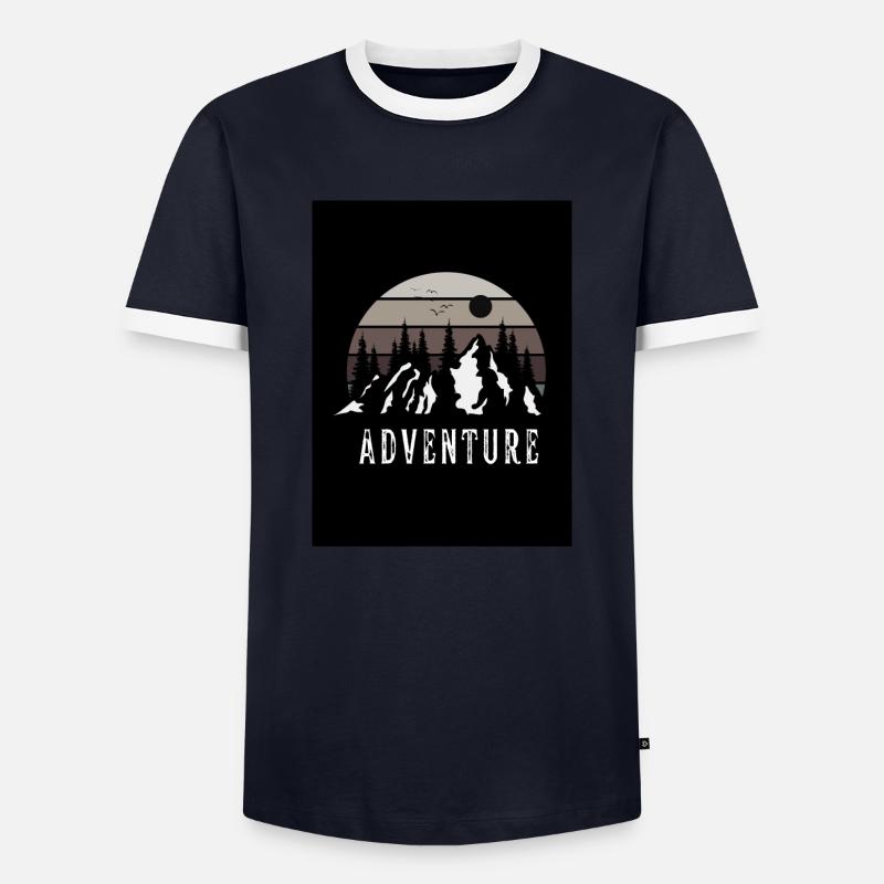 Abenteuer - Männer Kontrast-T-Shirt - Navy/Weiß 