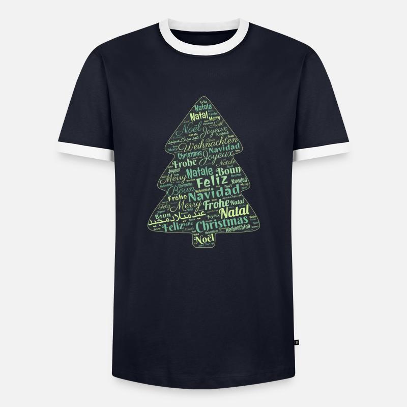 Weihnachtsgeschenk - Männer Kontrast-T-Shirt - Navy/Weiß 