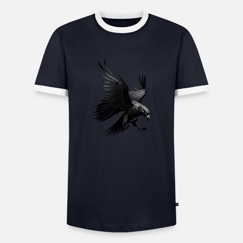 Shadow Eagle - Men's Ringer Shirt - navy/white
