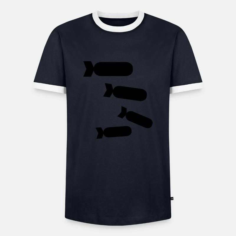bombs - Men's Ringer Shirt - navy/white 