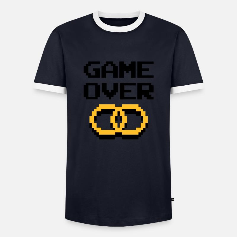 Junggesellenabschied - Männer Kontrast-T-Shirt - Navy/Weiß 