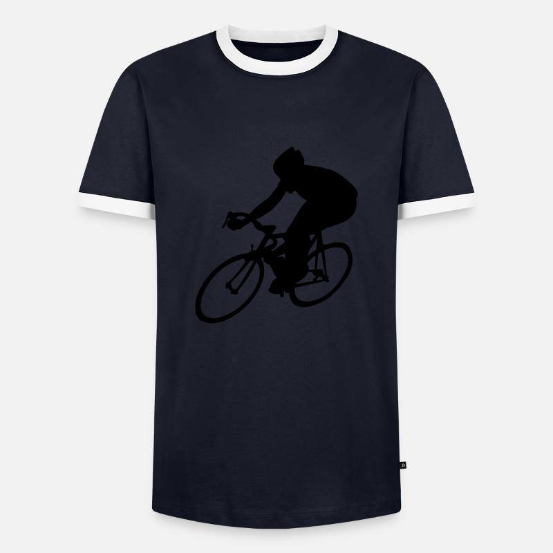 cycling - Männer Kontrast-T-Shirt - Navy/Weiß 