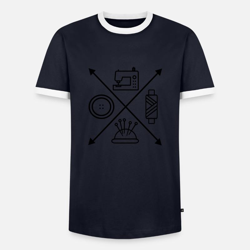 sew - Men's Ringer Shirt - navy/white 