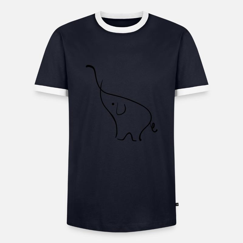 Elefant - Männer Kontrast-T-Shirt - Navy/Weiß 