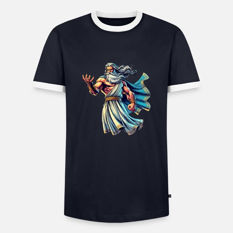 zeus comic 1 - Männer Kontrast-T-Shirt - Navy/Weiß 